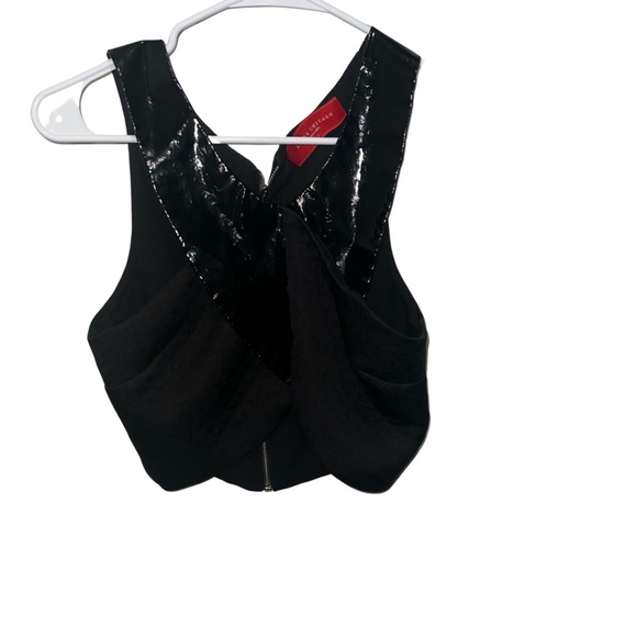Akira Chicago Bronx Patent Vegan Leather Crop Top - Picture 5 of 13